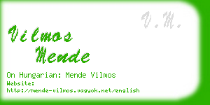 vilmos mende business card